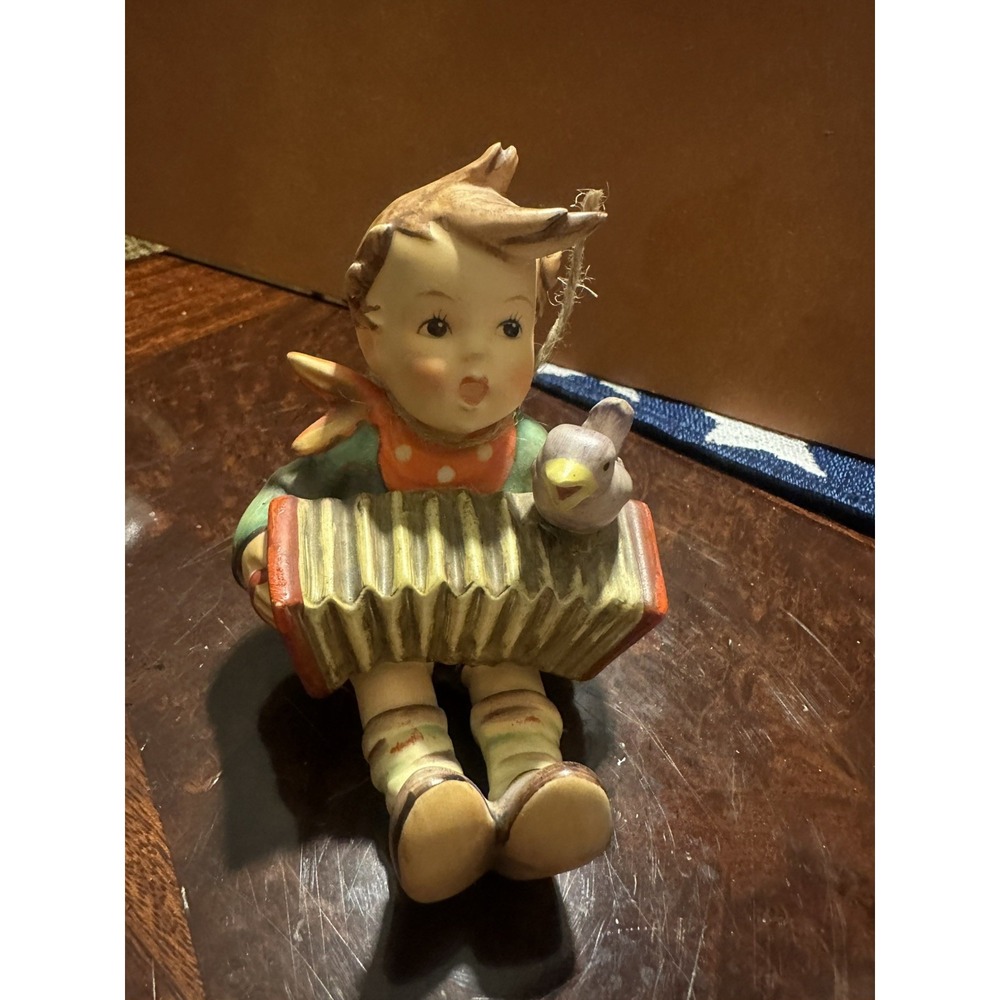 * Vintage Goebel W/Germany 1939. Lets Sing. Boy With Accordion & Bird Figurine*